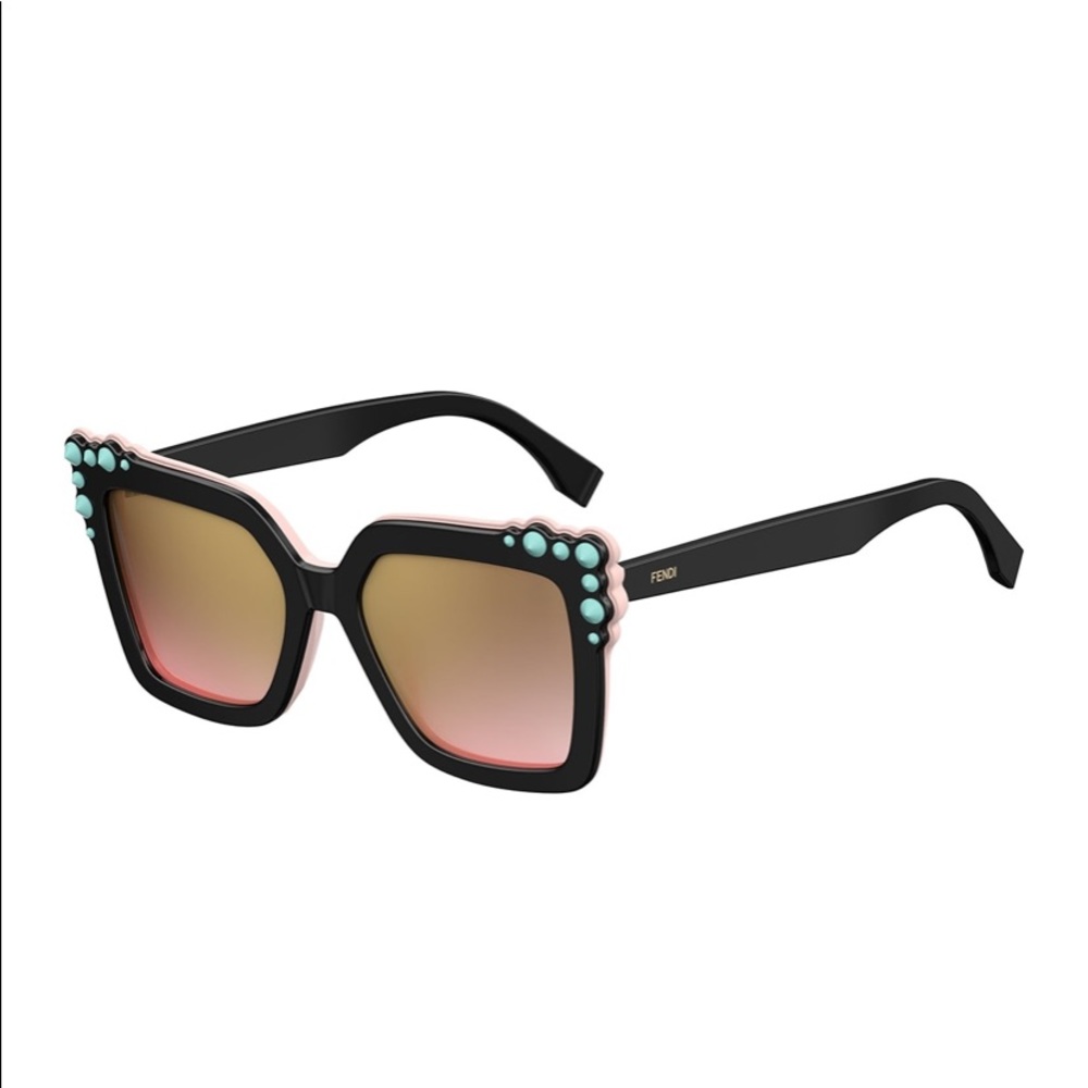 Fendi Two-Tone Studded Square Sunglasses - Picture 5 of 8